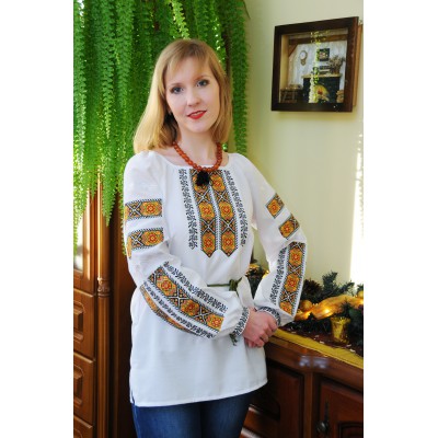Embroidered blouse "Golden Leaves"